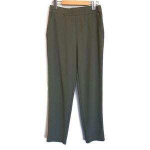 Joe Fresh High Waist Slim Pants Olive Green Pull On Trousers Size Medium